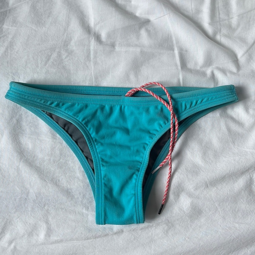 Jolyn Swimwear Brazil Bikini Bottoms in blue teal - S